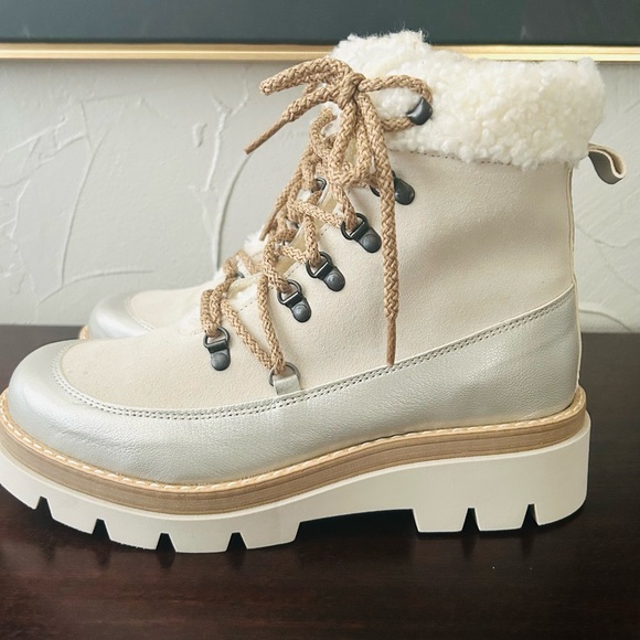 Montelliana Shearling Lined Nubuck and Suede Women’s Size 8.5/39 EU BRAND NEW - Picture 1 of 5